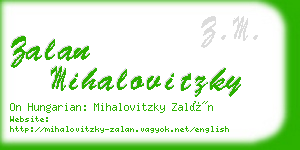 zalan mihalovitzky business card